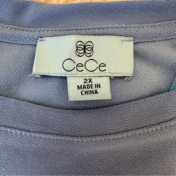 CeCe Women’s Blue Short Sleeve Top Size: 2X NWT - Picture 5 of 6